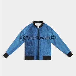 Brand Bew: Abstract Blue Women's Jacket - Art Signed